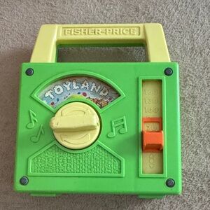 Vintage Fisher-Price Green and Yellow Toyland Music Box